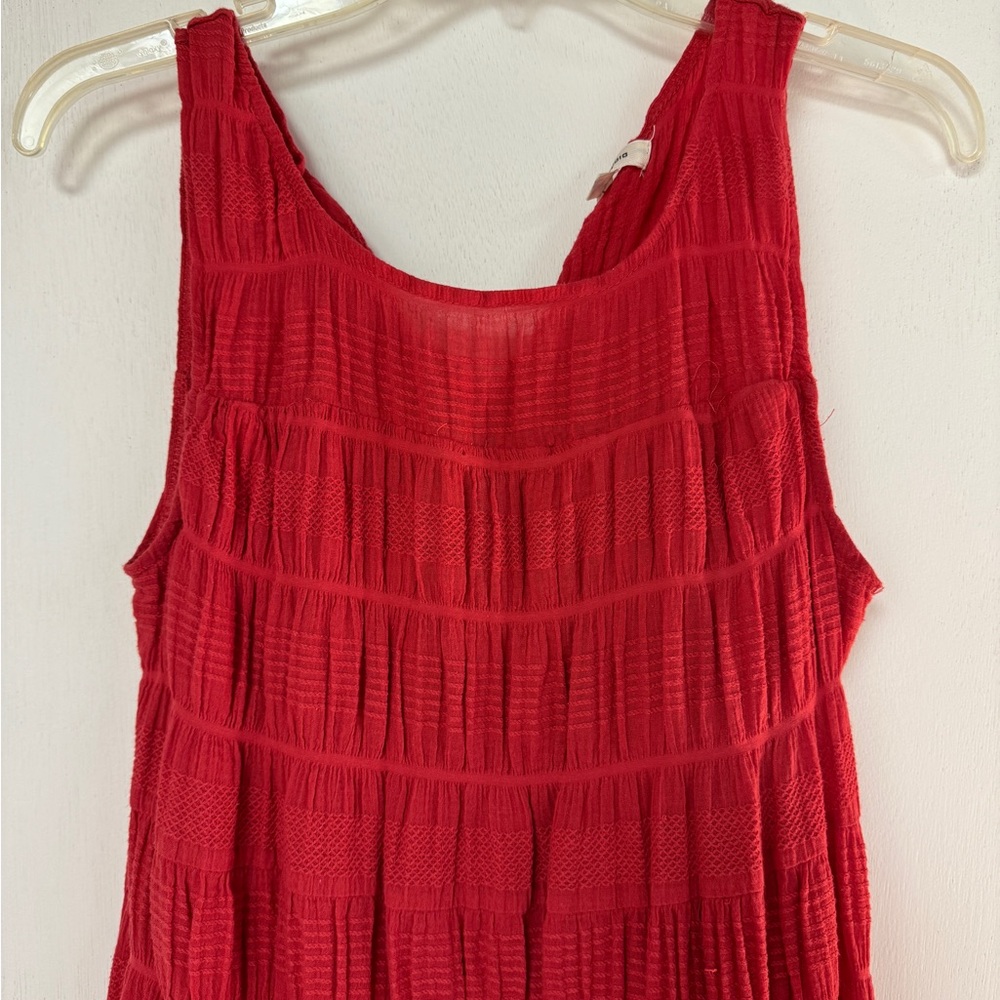 Red Textured Maxi Dress